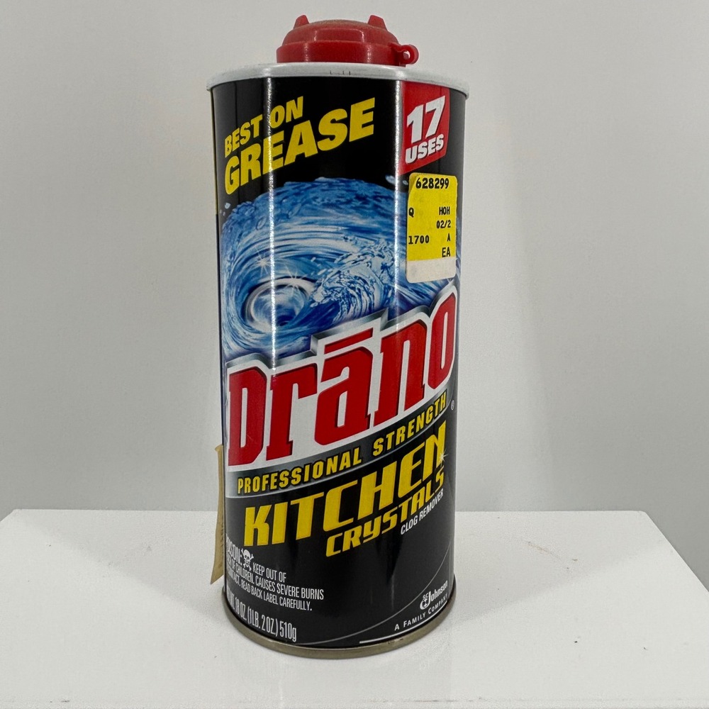 Drano Professional Strength Kitchen Crystals Clog Remover 18 oz Canister 2004